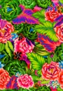 Seamless floral mexican pattern