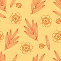 Seamless floral nature pattern with wheat leaves can be used for textile printing, wallpaper, background, garden