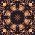 Seamless floral ornament, bark on fabric