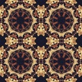 Seamless floral ornament, bark on fabric