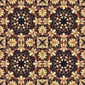 Seamless floral ornament, bark on fabric