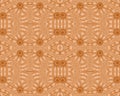 Seamless floral ornaments orange brown