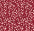 Seamless Floral Paisley Pattern with dark red background.textile prints.