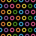 Seamless floral pattern. Abstract floral background. Bright flowers on a black background Royalty Free Stock Photo
