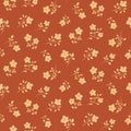 Seamless floral pattern, abstract ditsy print with simple small flowers in vintage style. Vector. Royalty Free Stock Photo