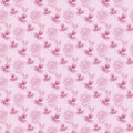 Seamless floral pattern abstract rosebuds and leaves pink violet diagonally