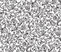Seamless Floral Pattern Background With Birds and Flowers Royalty Free Stock Photo