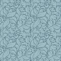Seamless floral pattern on blue background Royalty Free Stock Photo