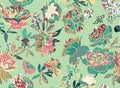 Seamless floral pattern - a bouquet of peonies