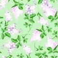 Seamless floral pattern with a branch