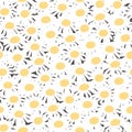 Seamless floral pattern with chamomiles