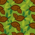 Seamless floral pattern with coffe