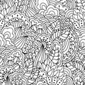 Seamless floral pattern for coloring book.