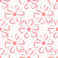 Seamless floral pattern. Contours of simple abstract flower.