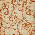 Seamless Floral Pattern on Crumpled Paper Texture