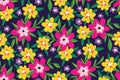 Seamless floral pattern, liberty ditsy print with small colorful flowers, summer meadow. Vector botany design. Royalty Free Stock Photo