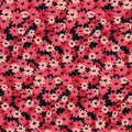 Seamless floral pattern, liberty ditsy print with small flowers, red meadow. Vector. Royalty Free Stock Photo