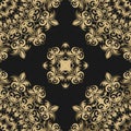 Seamless floral pattern on a dark background in the vector. Back Royalty Free Stock Photo