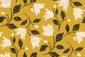 Seamless floral pattern, vintage ditsy print with decorative texture flowers branches. Vector. Royalty Free Stock Photo