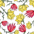 Seamless floral pattern. Delicate flowers. Print for fabric and other surfaces