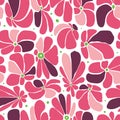 Seamless floral pattern design with stylized large blossoms