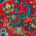 Seamless floral pattern in ethnic style