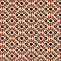 Seamless Floral pattern for fabric, wallpaper, clothing, panels in Ikkat embroidery style. Ethnic drawing design. Aztec