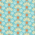 Seamless Floral pattern for fabric, wallpaper, clothing, panels in Ikkat embroidery style. Ethnic drawing design. Aztec