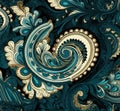 Seamless floral pattern fabric wallpaper ornamental design abstract paisley background flower decorative background Royalty Free Stock Photo