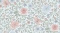 A seamless floral pattern features an array of flowers including roses, lilies, and Royalty Free Stock Photo