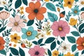 seamless floral pattern with flowers, leaves, branches, branches, berries, buds, leaves.seamless floral pattern with flowers, leav