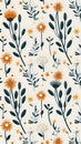 Seamless floral pattern with flowers and leaves. Vector illustration