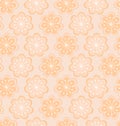 Seamless floral pattern of flowers with petals and stamens. Vector illustration for wallpaper, textile, background in pink pastel Royalty Free Stock Photo