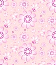 Seamless floral pattern in gentle pink color