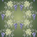 Seamless Floral Pattern with Grape Royalty Free Stock Photo