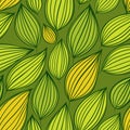 Seamless floral pattern, green leaves background Royalty Free Stock Photo