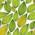 Seamless floral pattern, green leaves seamless background, hand Royalty Free Stock Photo