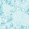 Seamless floral pattern with hydrangeas