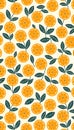 Seamless Floral Pattern Illustration with Repeated Botanical Prints Royalty Free Stock Photo