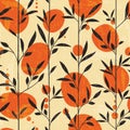 Seamless floral pattern in Japanese style