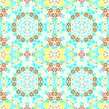 Seamless floral pattern kaleidoscopic mosaic flowers print Royalty Free Stock Photo