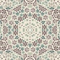 Seamless floral pattern kaleidoscopic mosaic flowers print Royalty Free Stock Photo