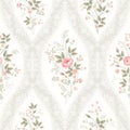 Seamless floral pattern with lace and  floral bouquet Royalty Free Stock Photo