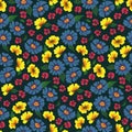 Seamless Floral Pattern With Large Flower Heads. Vector Illustration