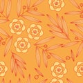 Seamless flora nature pattern with leaves can be used for textile printing, wallpaper, background