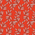 Seamless floral pattern with leaves can be used for textile printing, wallpaper, background, black and white lines on red