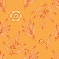 Seamless floral pattern with leaves can be used for textile printing, wallpaper, background