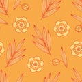 Seamless floral pattern with leaves can be used for textile printing, wallpaper, background