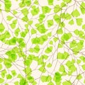 Seamless floral pattern with maidenhair fern leaf