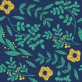 Seamless floral pattern. Organic ornament. Hand-drawn illustrations that can be used as wallpapers, gift wrapping, wall art design